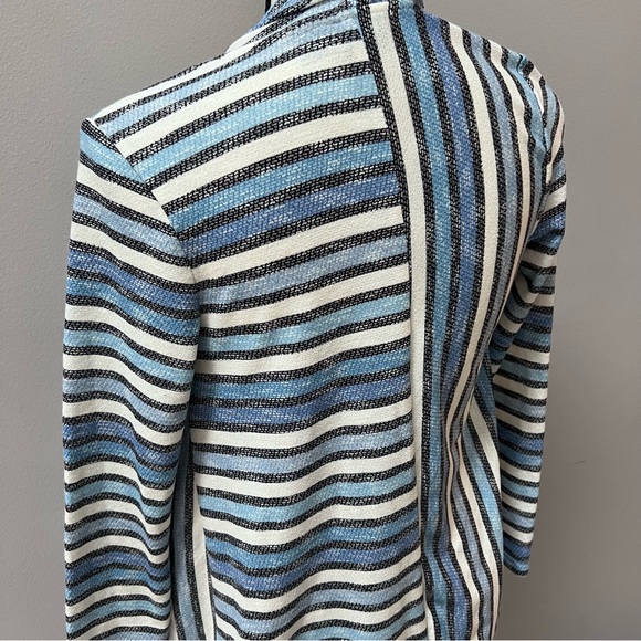Anthropologie Sunday in Brooklyn Blue white and black striped Cardigan XS - Picture 7 of 10